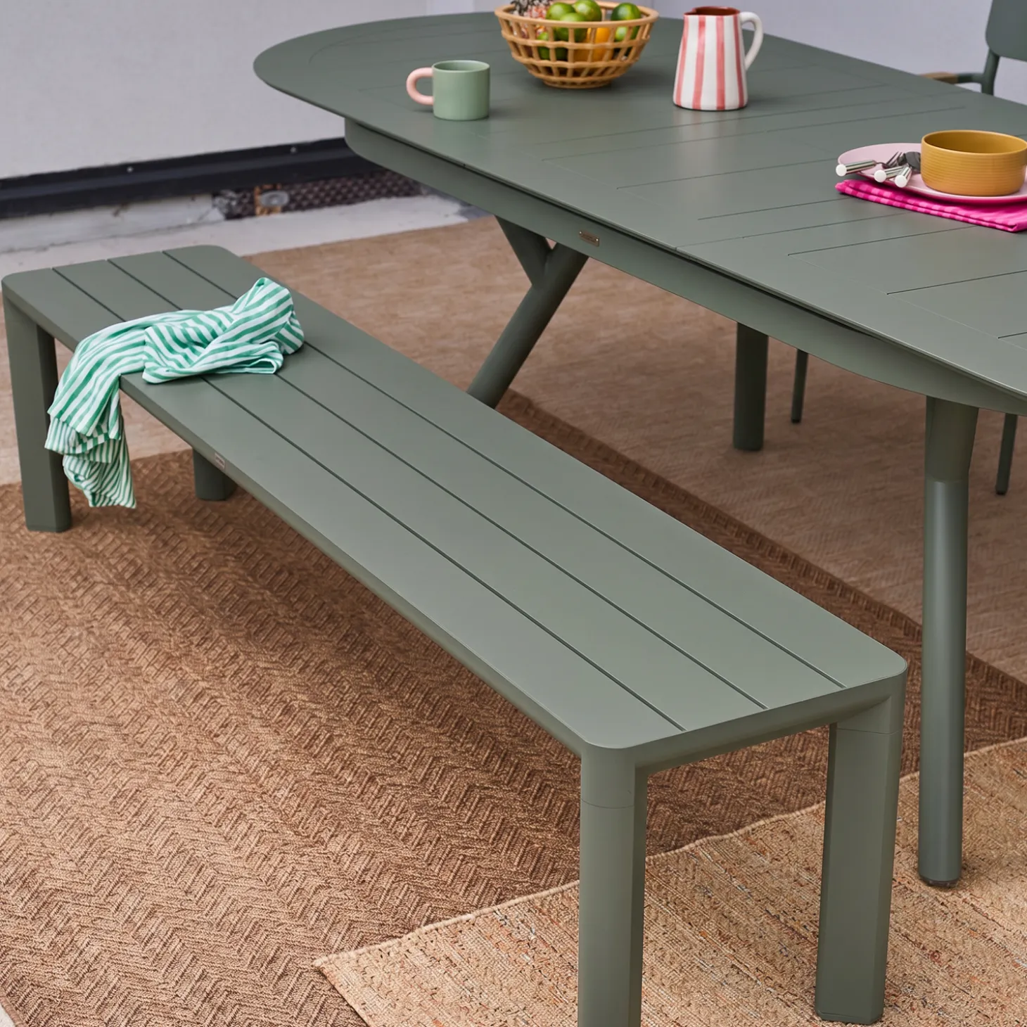 Tuintafel ovaal uitschuifbaar aluminium 10 zitplaatsen