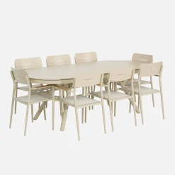 Tuintafel ovaal uitschuifbaar aluminium 10 zitplaatsen