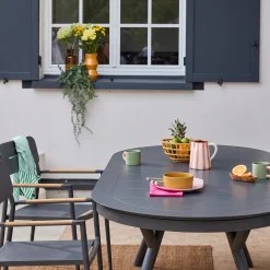 Tuintafel ovaal uitschuifbaar aluminium 10 zitplaatsen