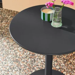 Tuintafel 2-persoons rond bistro van staal