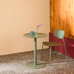 Tuintafel 2-persoons rond bistro van staal