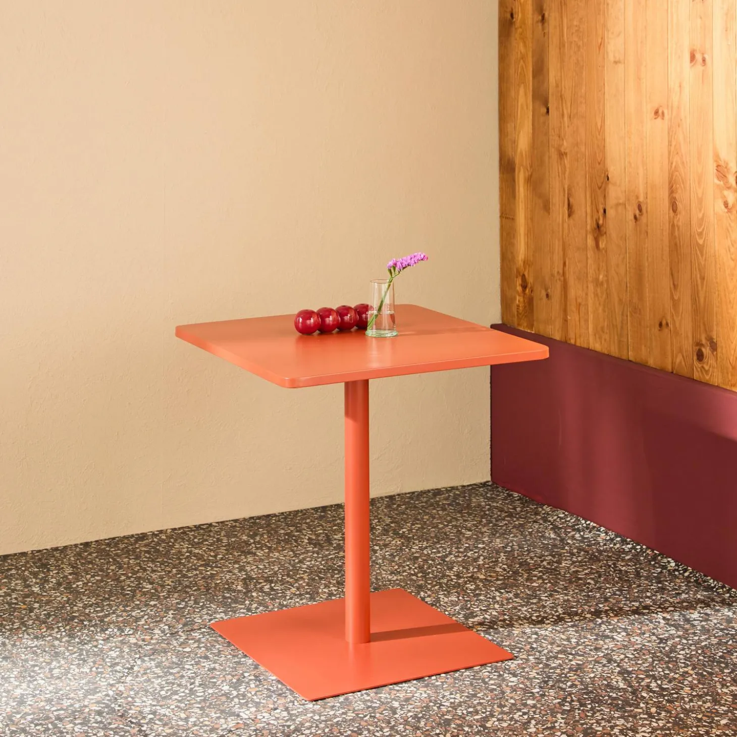 Tuintafel 2-persoons vierkant bistro van staal
