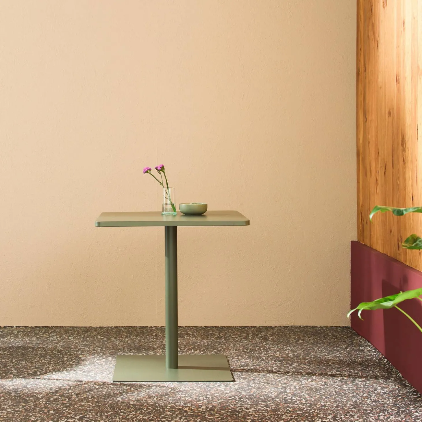 Tuintafel 2-persoons vierkant bistro van staal