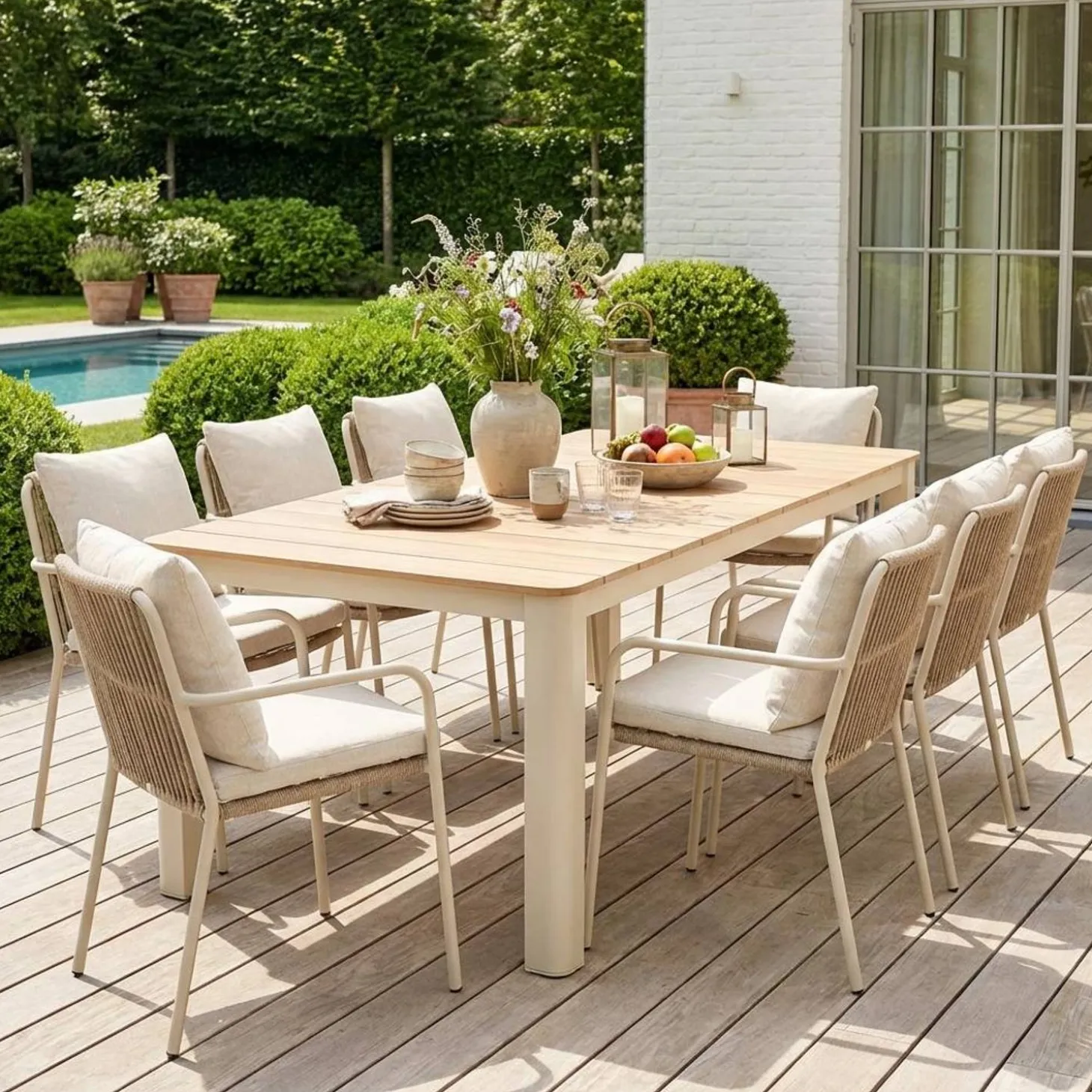 Tuintafel 8 plaatsen aluminium