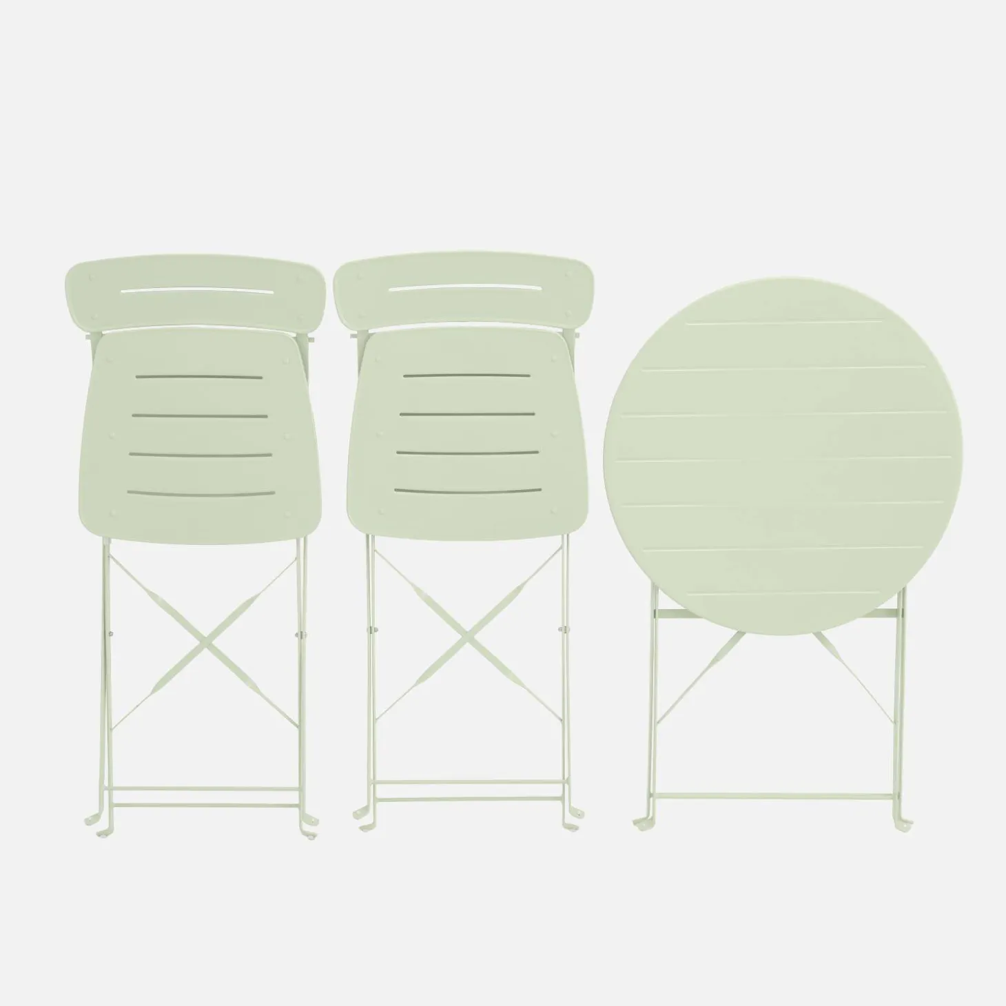 Tuintafel rond + 2 stoelen bistrostijl opklapbaar staal