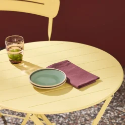 Tuintafel rond + 2 stoelen bistrostijl opklapbaar staal
