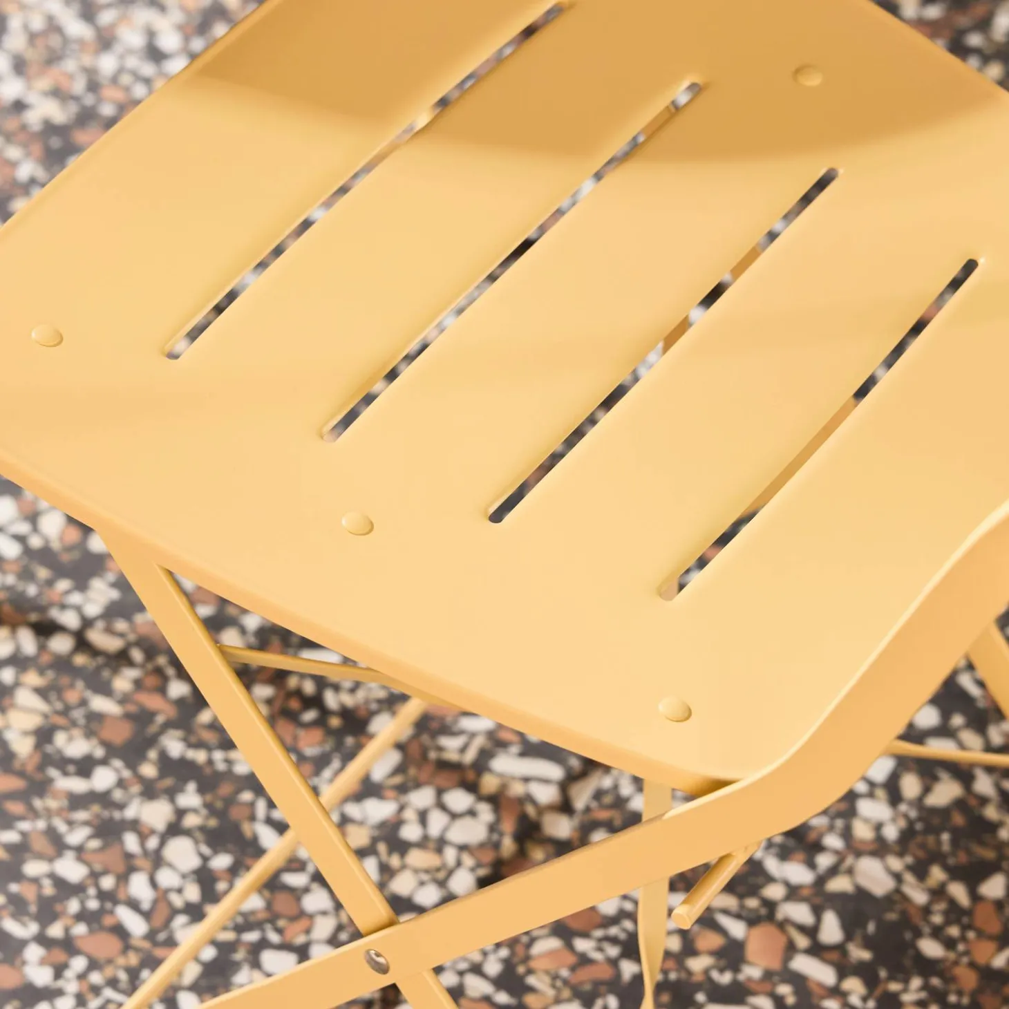 Tuintafel rond + 2 stoelen bistrostijl opklapbaar staal