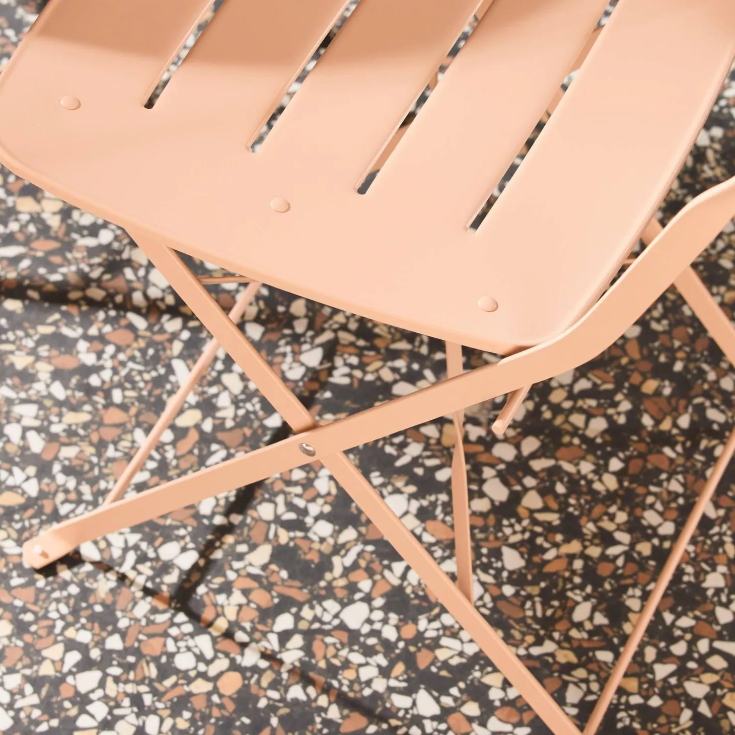 Tuintafel rond + 2 stoelen bistrostijl opklapbaar staal