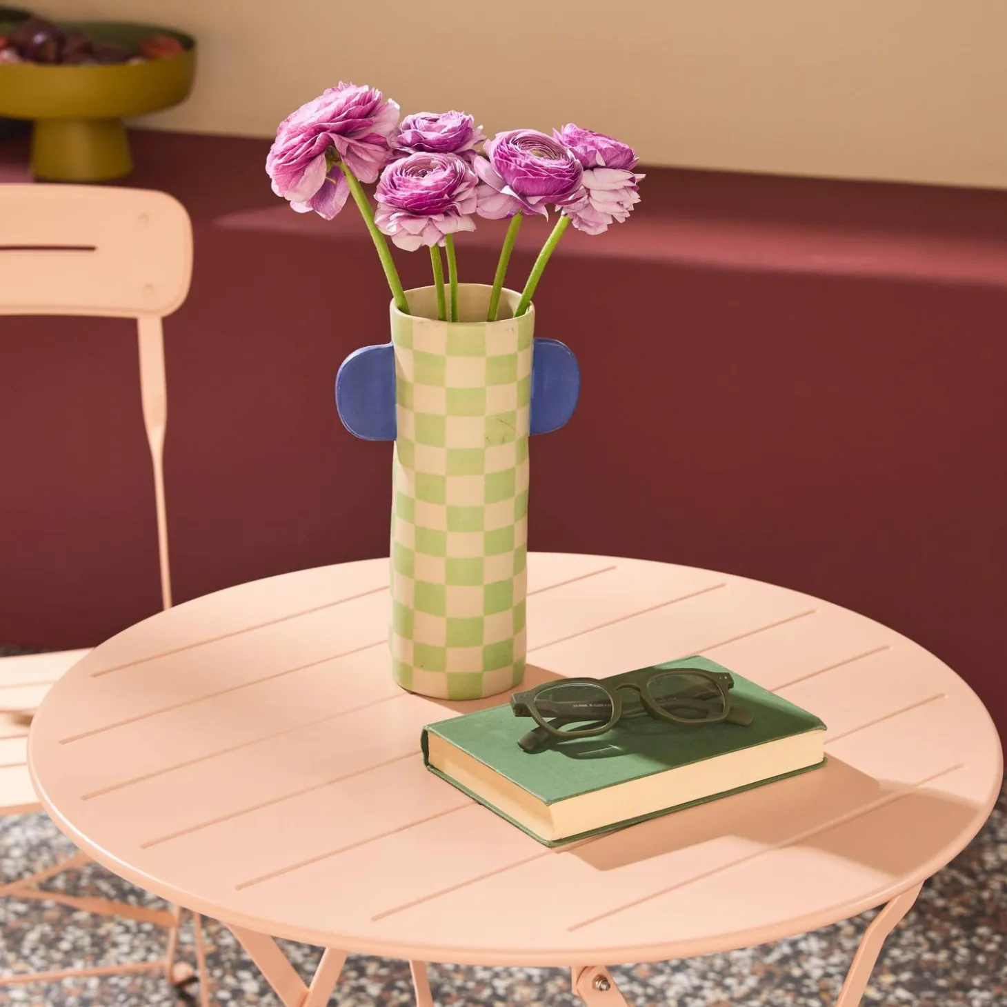 Tuintafel rond + 2 stoelen bistrostijl opklapbaar staal