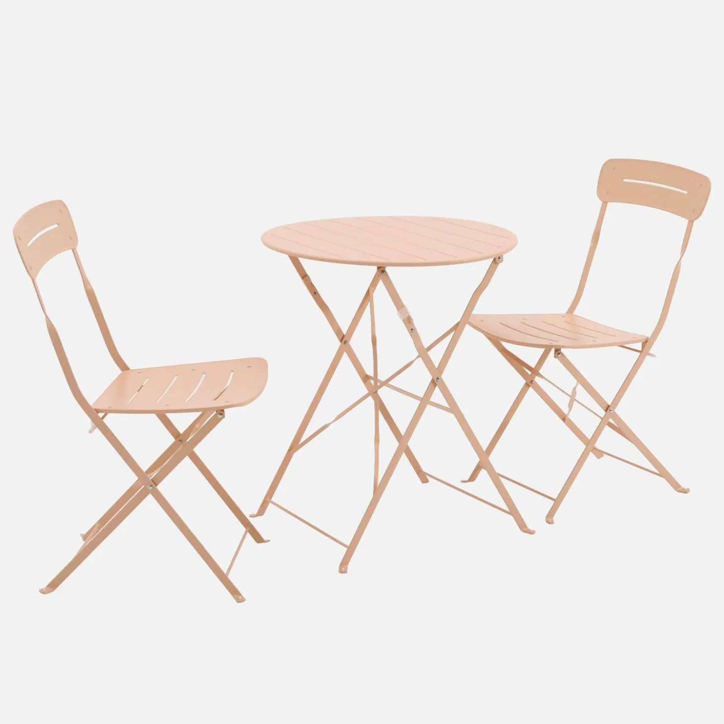 Tuintafel rond + 2 stoelen bistrostijl opklapbaar staal