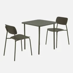 Tuintafel + 2 stoelen metaal