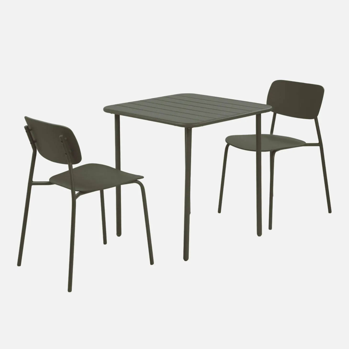 Tuintafel + 2 stoelen metaal