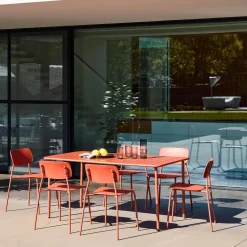 Tuintafel + 6 stoelen metaal