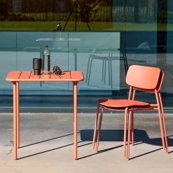 Tuintafel + 2 stoelen metaal