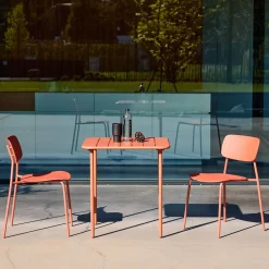 Tuintafel + 2 stoelen metaal