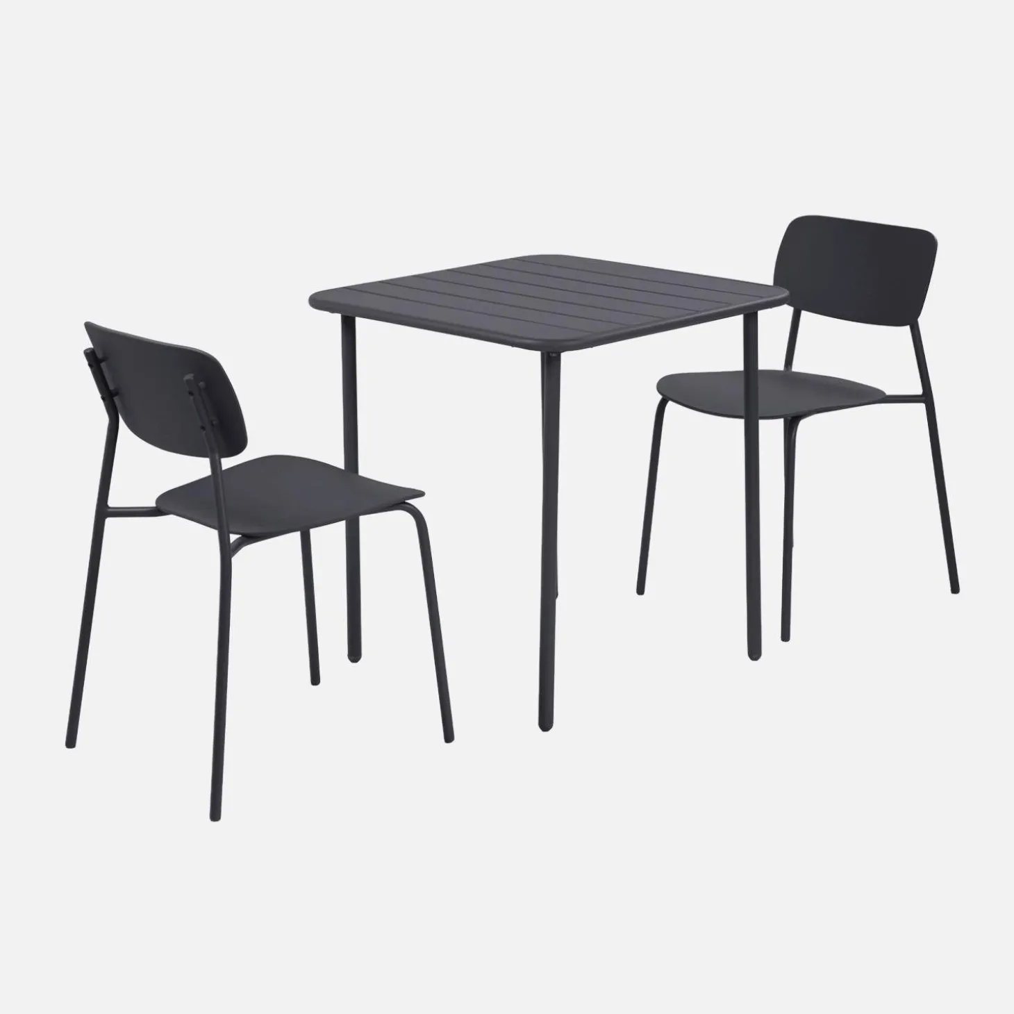 Tuintafel + 2 stoelen metaal