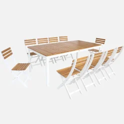 Tuintafel van acacia met ronde hoeken, voor 8 personen