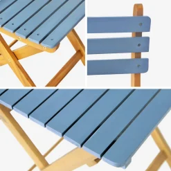 Tuintafel van hout met 2 opklapbare stoelen