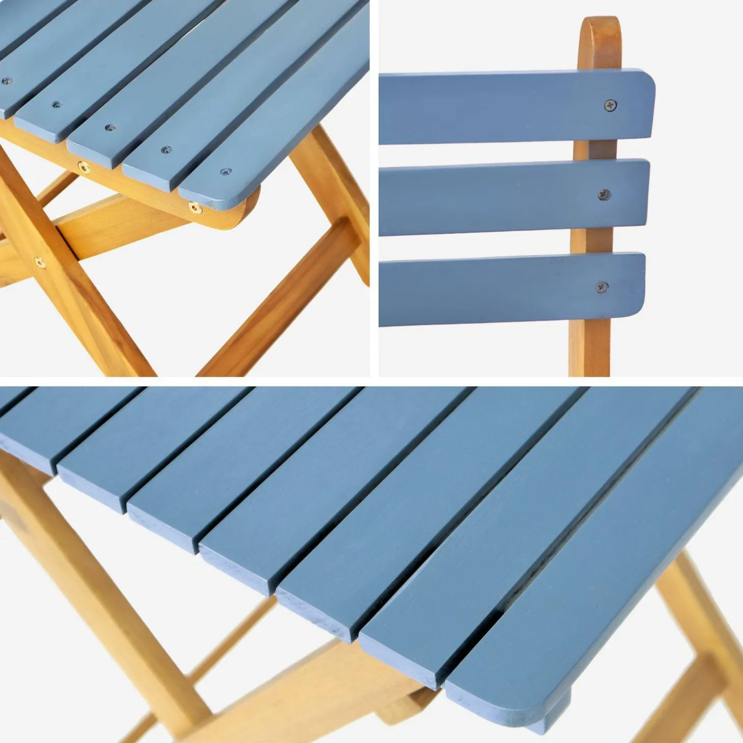 Tuintafel van hout met 2 opklapbare stoelen