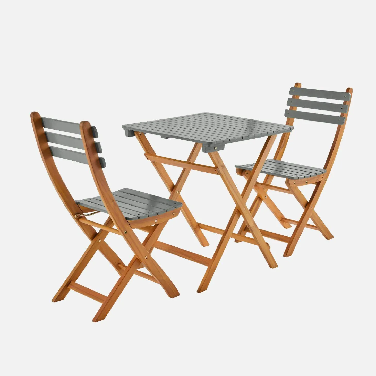 Tuintafel van hout met 2 opklapbare stoelen