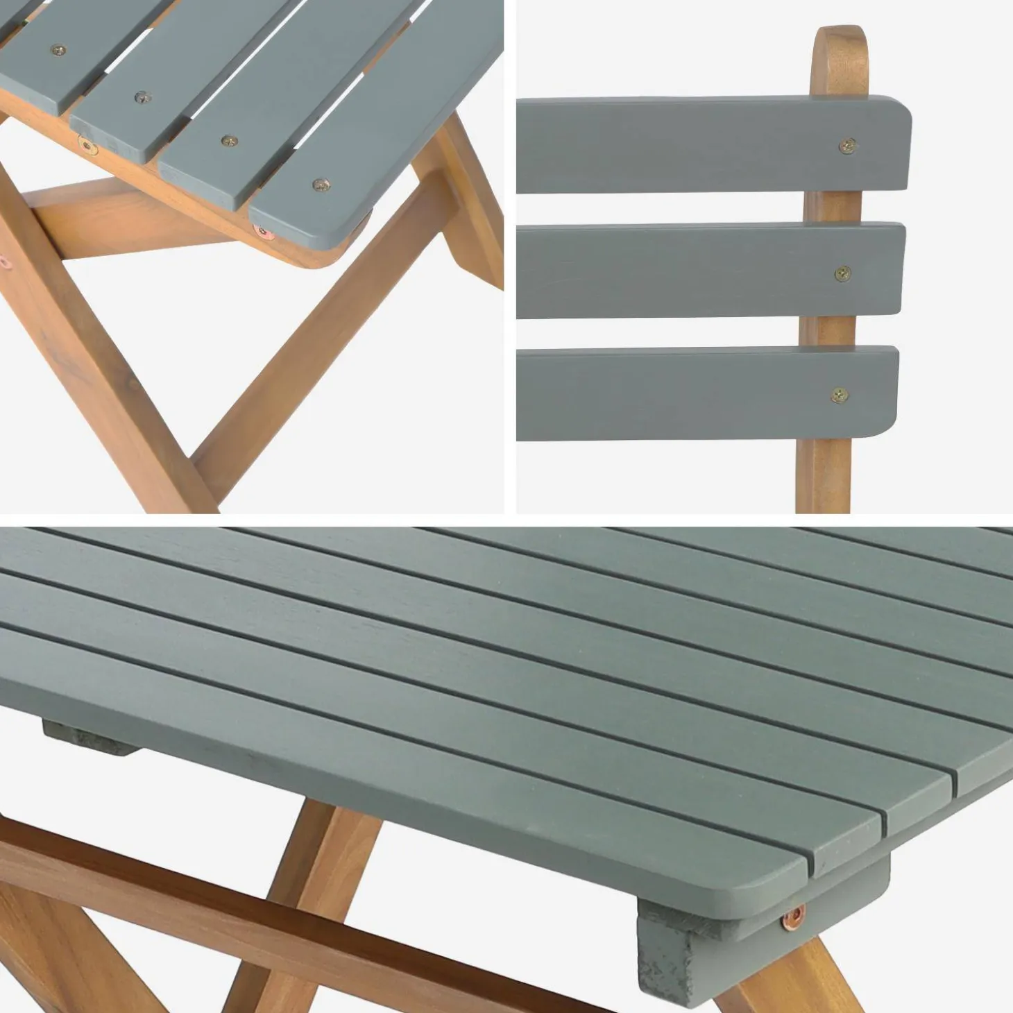 Tuintafel van hout met 2 opklapbare stoelen