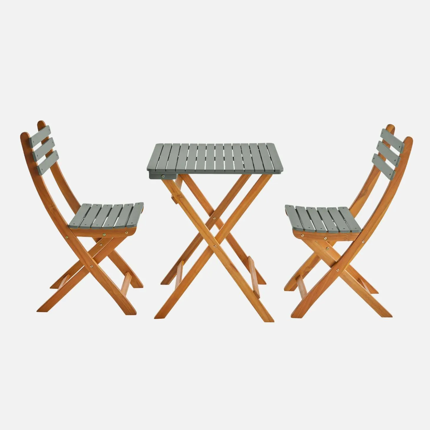 Tuintafel van hout met 2 opklapbare stoelen