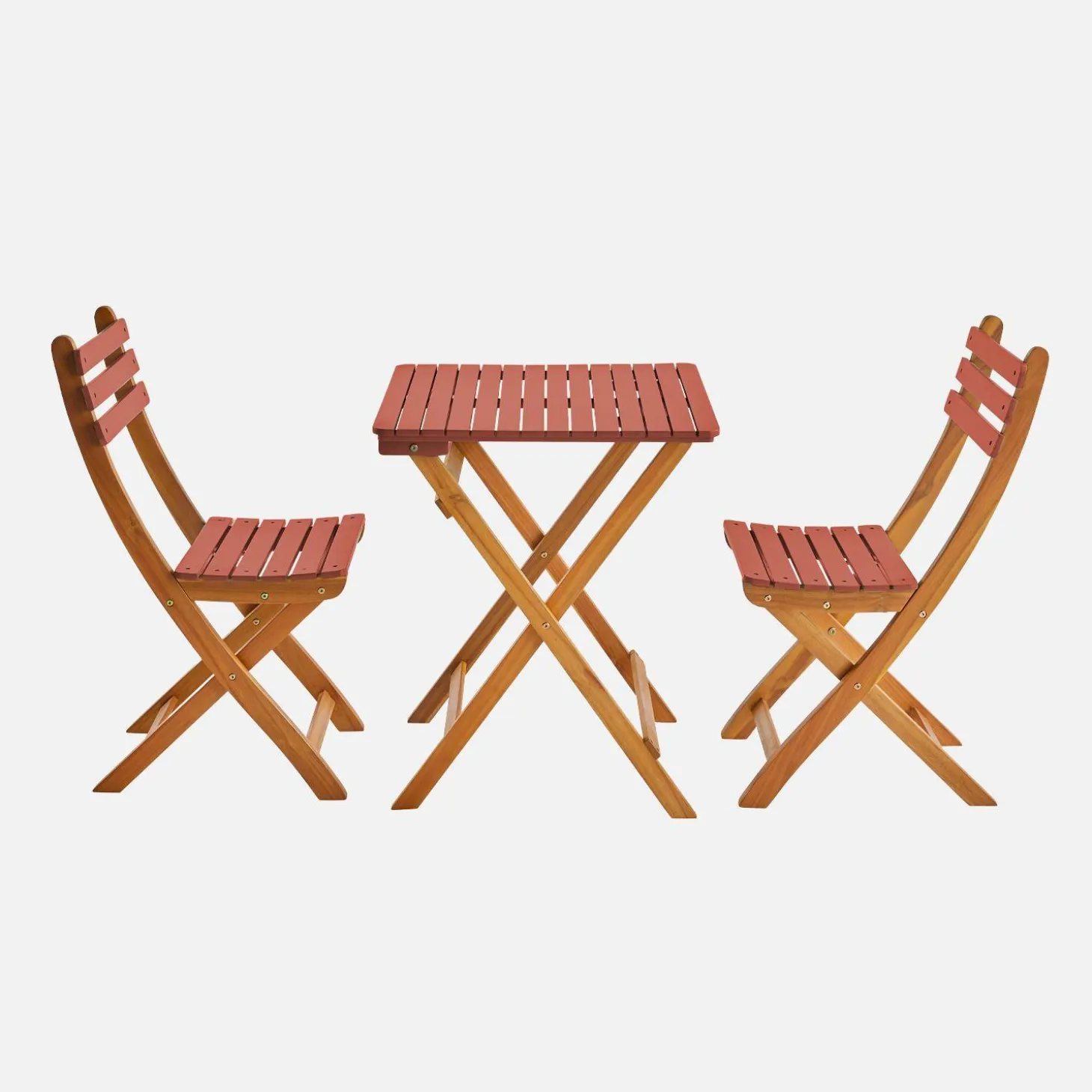 Tuintafel van hout met 2 opklapbare stoelen