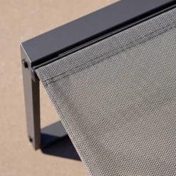 Tuintafel + 4 zitplaatsen inschuifbare set van staal en textileen