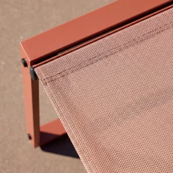 Tuintafel + 4 zitplaatsen inschuifbare set van staal en textileen
