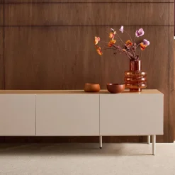TV-meubel 4 deuren metaal en houtdecor 180cm