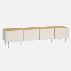 TV-meubel 4 deuren metaal en houtdecor 180cm
