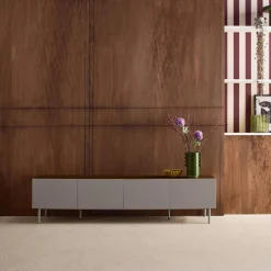 TV-meubel 4 deuren metaal en houtdecor 180cm