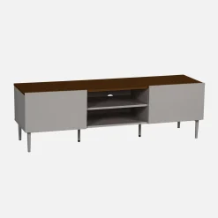 TV-meubel 2 deuren metaal en houtdecor 140cm