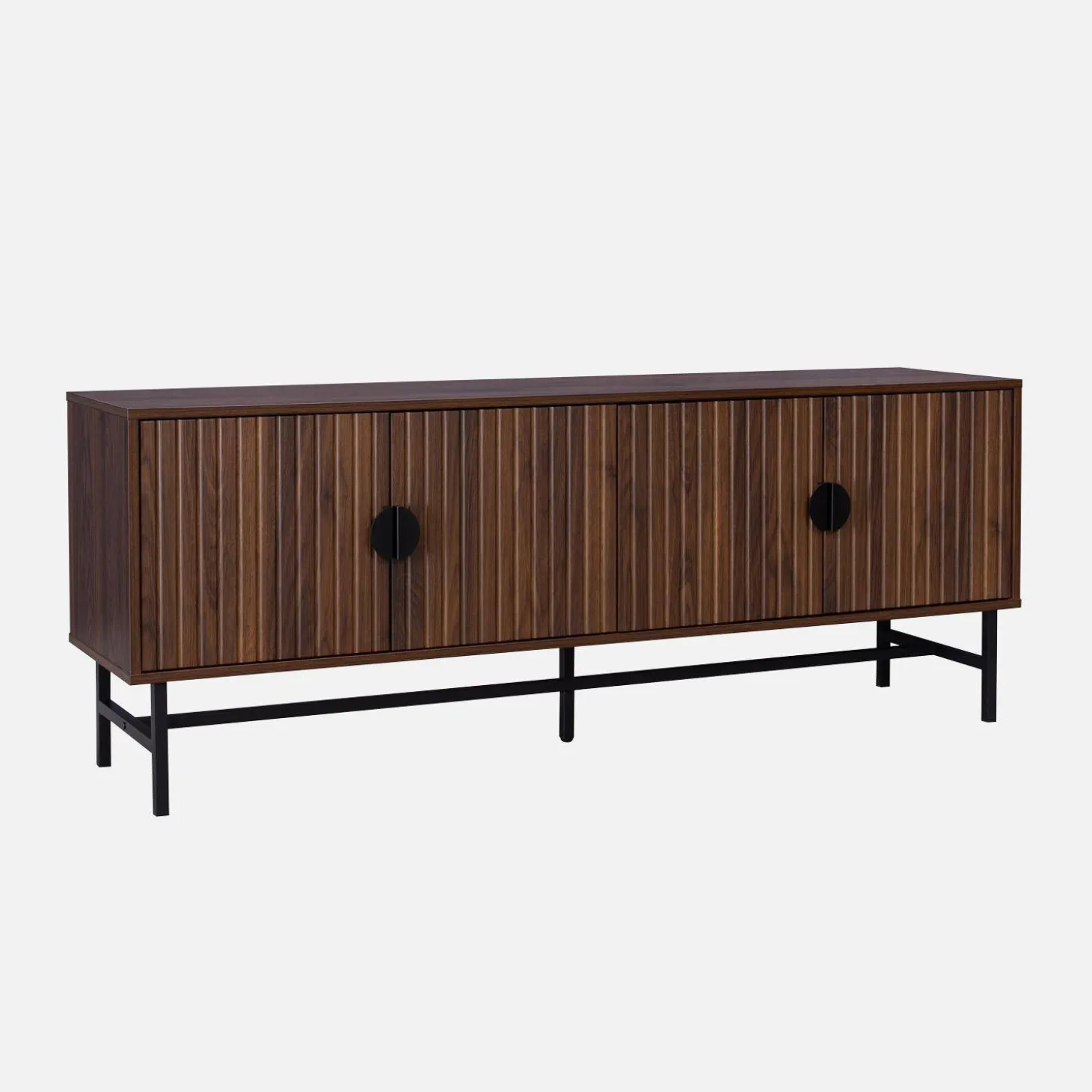 TV-meubel, gegroefd houtkleurig decor, Bazalt