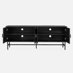 TV-meubel, gegroefd houtkleurig decor, Bazalt
