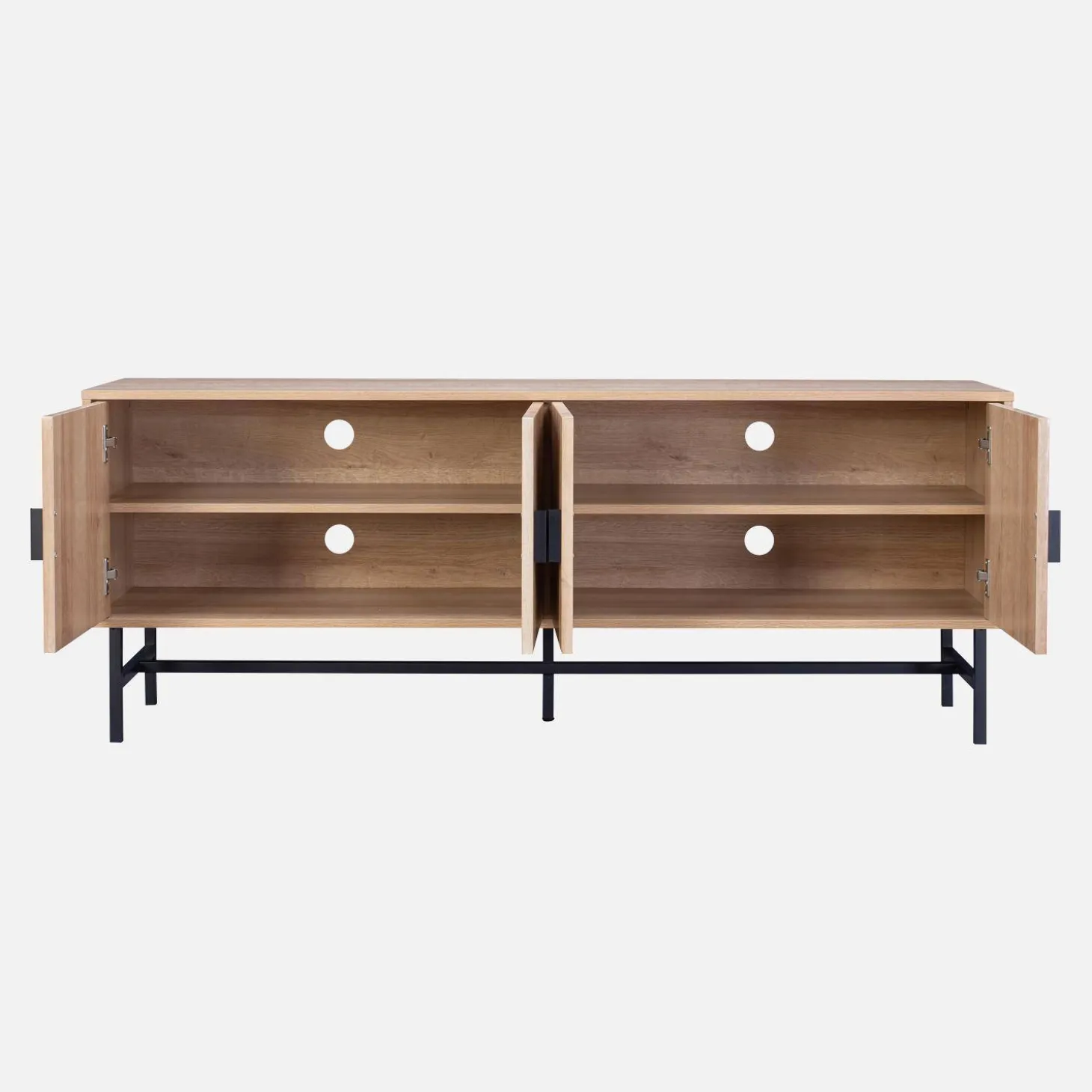TV-meubel, gegroefd houtkleurig decor, Bazalt