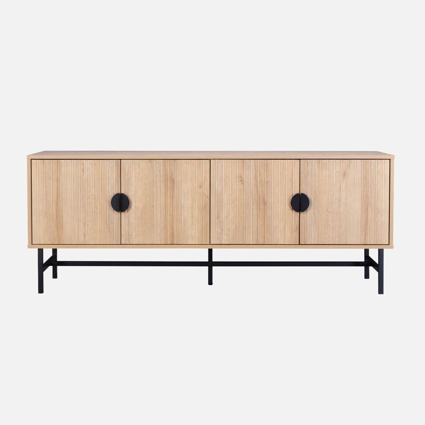 TV-meubel, gegroefd houtkleurig decor, Bazalt