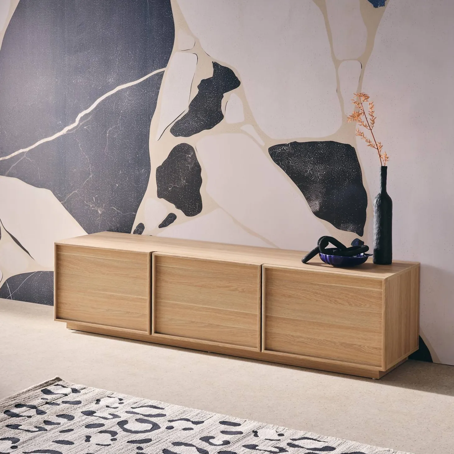 TV-meubel houteffect 3 deuren 140cm