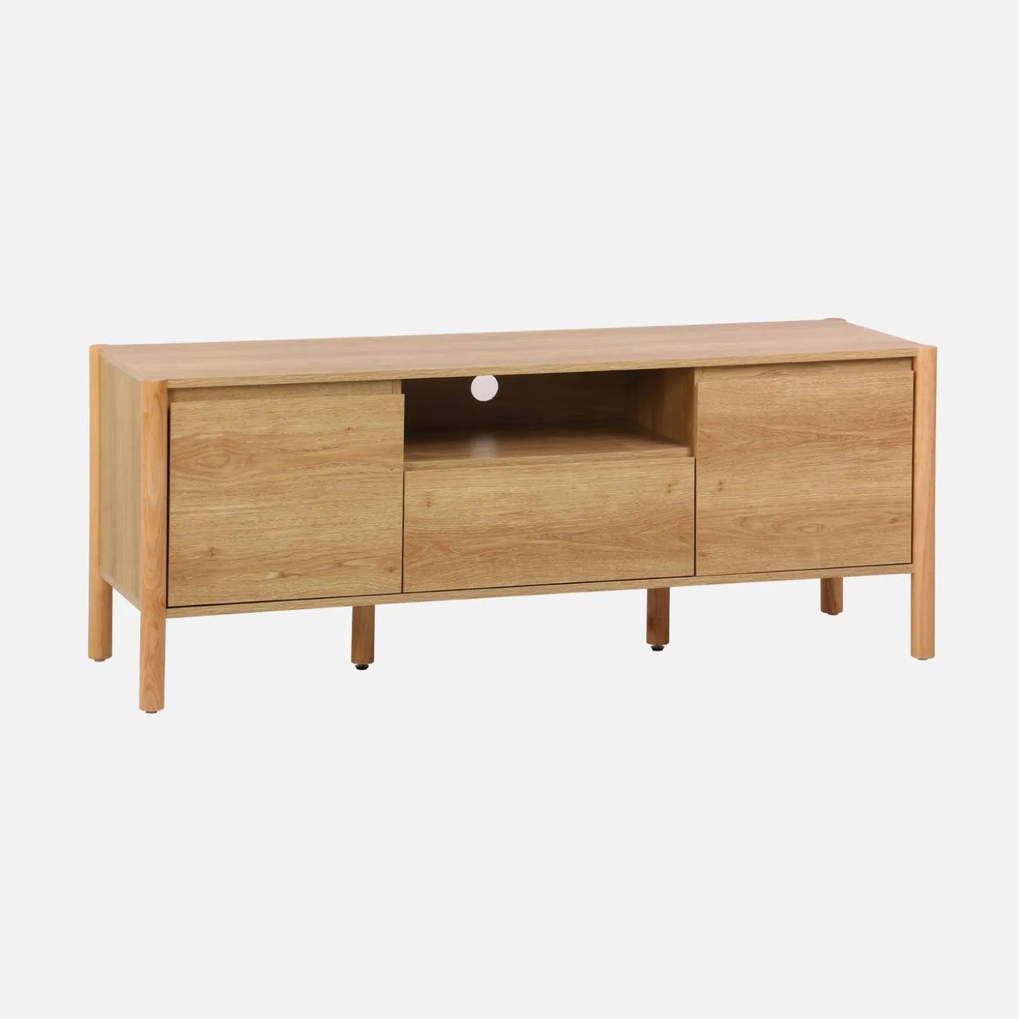TV-meubel houteffect 2 deuren 1 lade 140cm