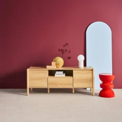 TV-meubel houteffect 2 deuren 1 lade 140cm