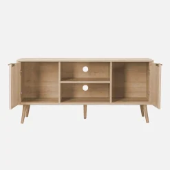 TV-meubel met hout en afgerond rietdecor 120 cm