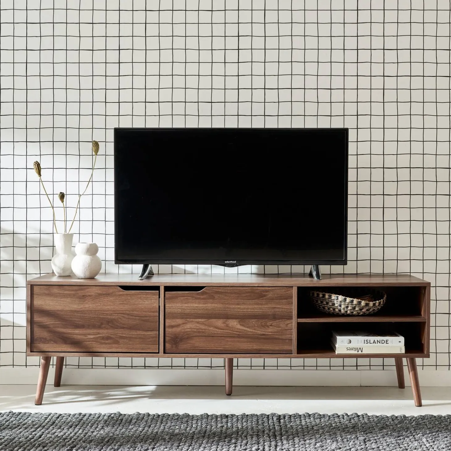 TV-meubel, notenhout decor, 2 deuren, 160cm