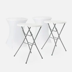 Twee opvouwbare statafels Ø80cm + met hoes - Gala
