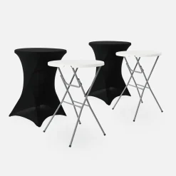 Twee opvouwbare statafels Ø80cm + met hoes - Gala