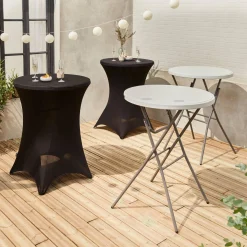 Twee opvouwbare statafels Ø80cm + met hoes - Gala