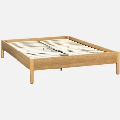 Tweepersoonsbed met lattenbodem 160x200cm houtdecor
