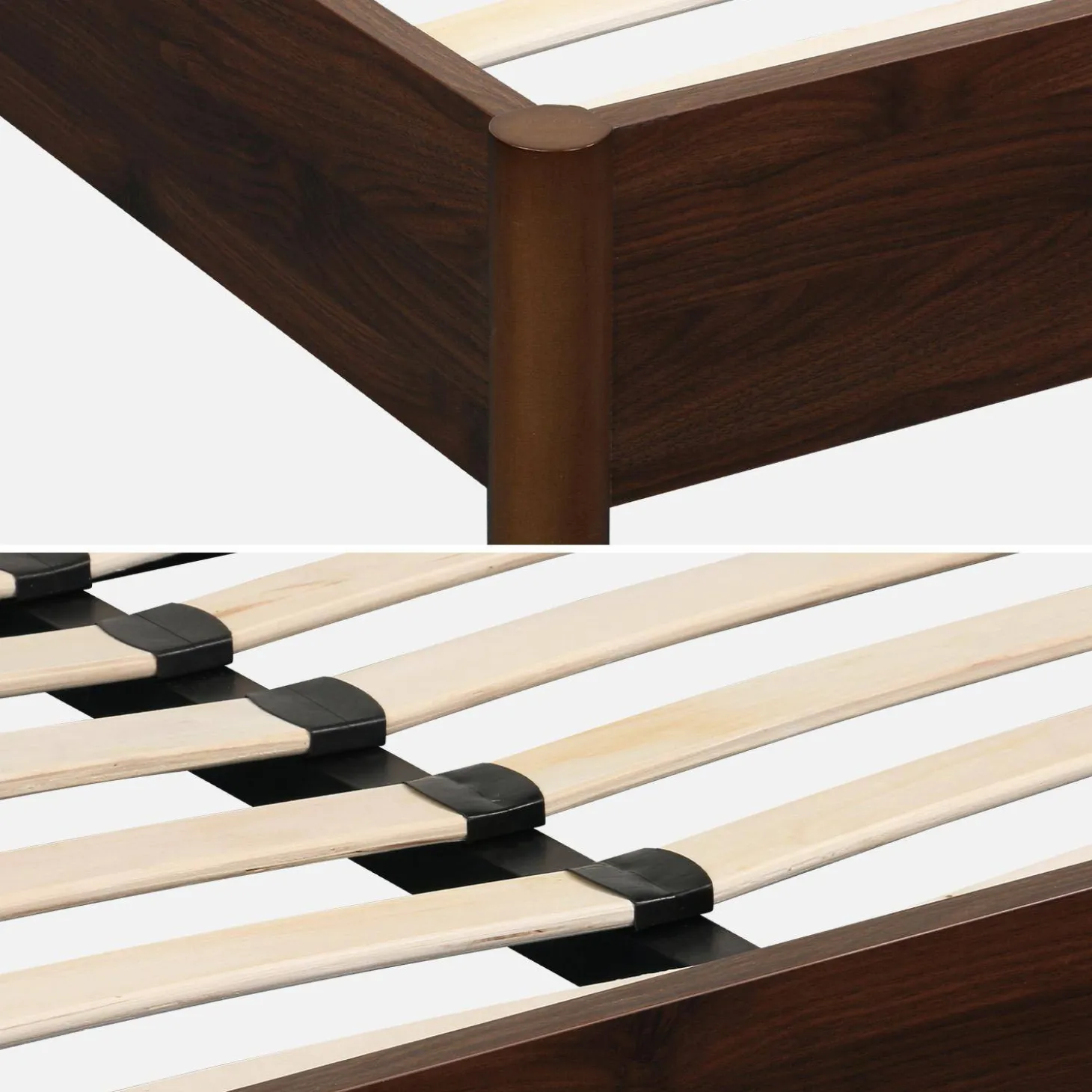 Tweepersoonsbed met lattenbodem 160x200cm houtdecor