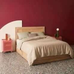 Tweepersoonsbed 160x200cm met lattenbodem hoofdbord en lades