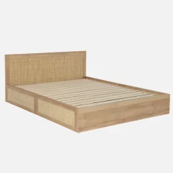 Tweepersoonsbed 160x200cm met lattenbodem hoofdbord en lades