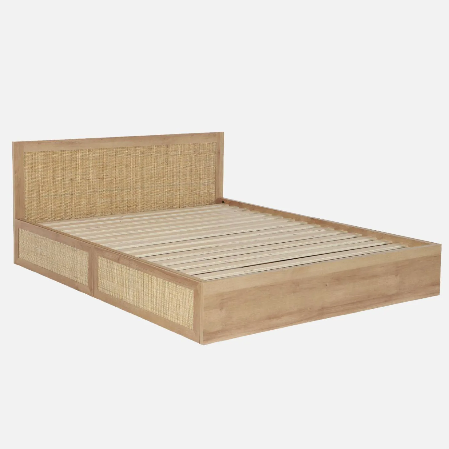 Tweepersoonsbed 160x200cm met lattenbodem hoofdbord en lades